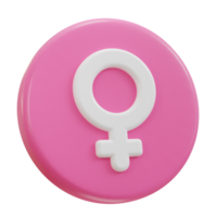 3d female symbol icon illustration png