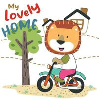 vector ilustración de linda pequeño oso paseo motocicleta. creativo vector infantil antecedentes para tela, textil, guardería fondo de pantalla, póster, tarjeta, folleto. y otro decoración.