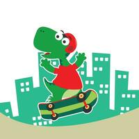 Cute cartoon character bear skater. Vector print with cute bear on a skateboard. Can be used for t-shirt print, kids wear fashion design, fabric textile, nursery wallpaper and other decoration.