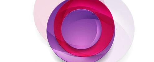 Violet and purple shiny glossy circles abstract geometry background vector