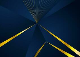 Blue and golden geometric low poly background vector