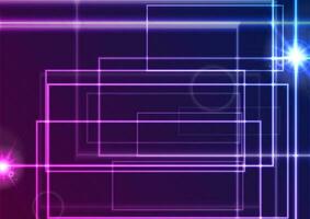 Blue ultraviolet glowing neon lines abstract tech background vector