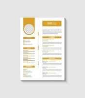 professional modern and minimal resume or cv template vector