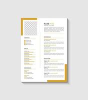 professional modern and minimal resume or cv template vector