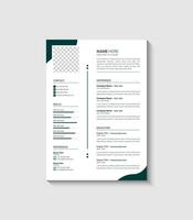 clean and modern resume or cv template vector