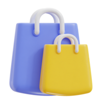 ilustración de icono 3d de bolsa de compras png