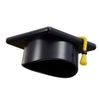 l'obtention du diplôme chapeau icône 3d le rendu png