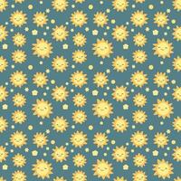Beautiful seamless sun pattern design for decorating, backdrop, fabric, wallpaper and etc. vector