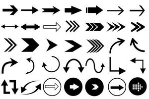 Arrows . Arrows set of 35 black icons. Arrow icon. Arrow vector collection. Arrow. Cursor. Modern simple arrows. Vector illustration.