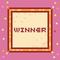 Winner sign. Pixel art style icon 8bit vector
