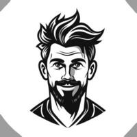 Portrait of a man with a beard and mustache. Vector illustration.