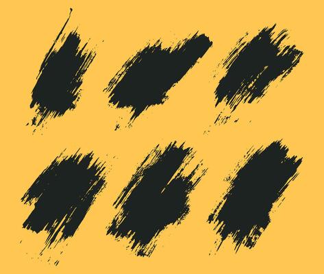 Brush stroke isolated background set