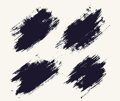 Ink abstract vector brush stroke collection