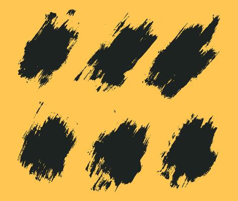 Set of splash paint ink brush stroke