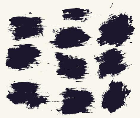 Collection of grunge brush stroke painted text box