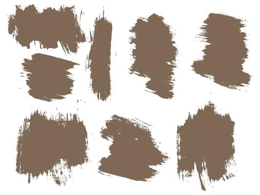 Grunge brush element splatter banner set