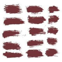 Bundle of hand drawn grungy paint brush line vector