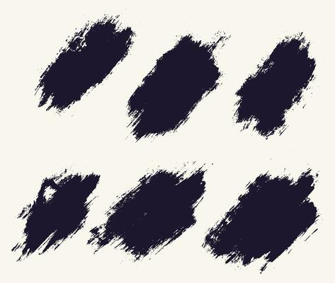 Set of paint ink brush stroke line