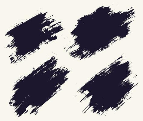 Vector grungy brush stroke collection