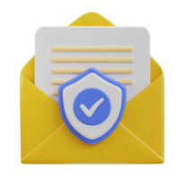 verificata e-mail su Busta 3d icona png