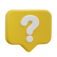 3d question Mark in Bubble Speech Sign Icon png