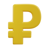 Russian ruble currency money sign or symbol 3d icon png