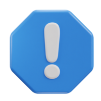 3d exclamation sign warning or danger risk message alert problem icon png