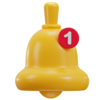 3d notification bell icon illustration png