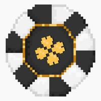 Pixel art poker chips. Casino chips lucky vector