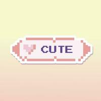 Cute vector sticker in pixel art style