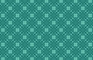 Dark green color geometric fabric pattern vector