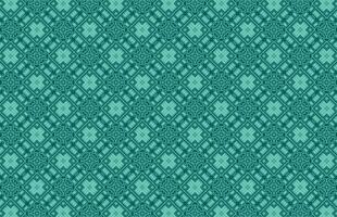 Dark green color geometric fabric pattern vector