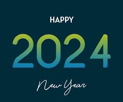 Colorful 2024 Happy New Year Typography logo Text Design concept for Brochure, Poster Banner, vector and celebration. etc