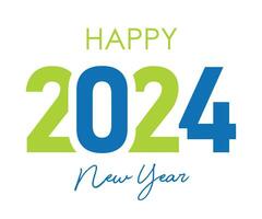 vistoso 2024 contento nuevo año tipografía logo texto diseño concepto para folleto, póster bandera, vector, celebracion. etc vector