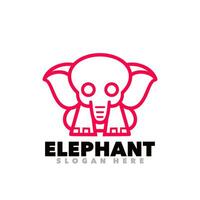 Elephant line symbol logo vector