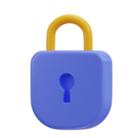 padlock lock security safety 3d icon png