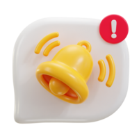 3d message notification bell icon illustration png