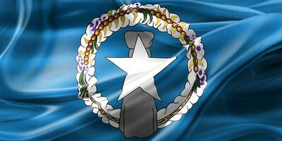 3D-Illustration of a Mariana Islands flag - realistic waving fabric flag photo