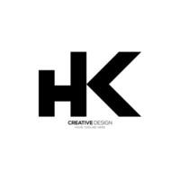 Letter Hk simple shape business growth statistics bar creative monogram logo vector