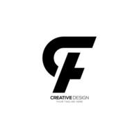 Letter Cf or Fc modern bold shape monogram flat creative abstract logo vector