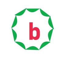 leaf small letter b number logo vector