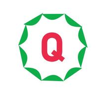 leaf Q letter logo vector