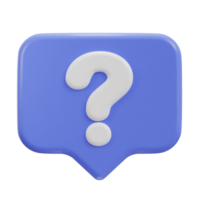 3d question Mark in Bubble Speech Sign Icon png