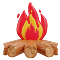 3d bonfire icon illustration png