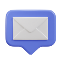 Mail message or envelope icon in 3d speech bubble icon png