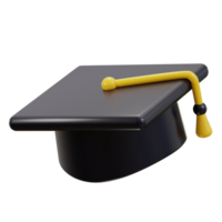 graduation hat icon 3d rendering png