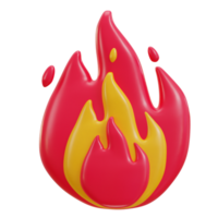 3d fuego icono ilustración png