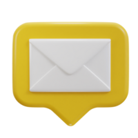 Mail message or envelope icon in 3d speech bubble icon png