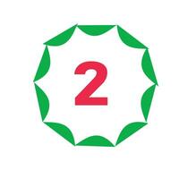 leaf 2 number logo vector