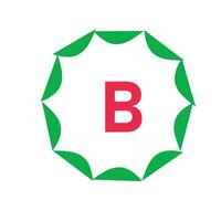 leaf B letter logo vector